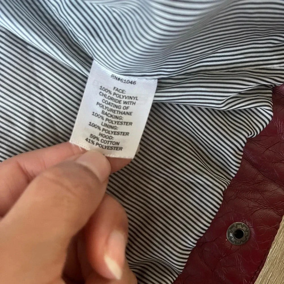 VANITY WOMEN'S RED FAUX LEATHER JACKET - Picture 5 of 9